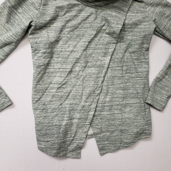 Danskin Lg Heather Green Stretch French Terry Wrap Jacket Cozy Yoga Activewear - Picture 7 of 7